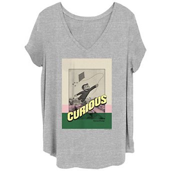 Juniors' Plus Size Curious George Kite Box Graphic Tee