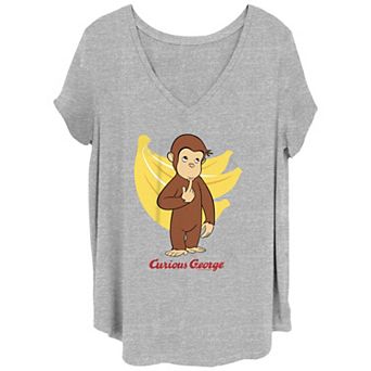 Juniors' Plus Size Curious George Bananas Graphic Tee