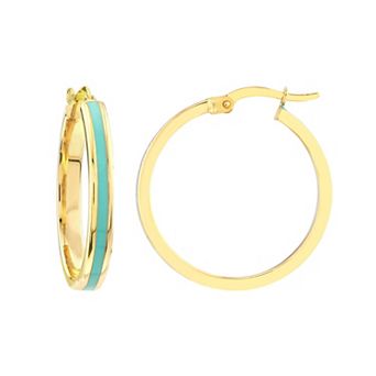 Color Romance 20 mm Enamel Hoop Earrings