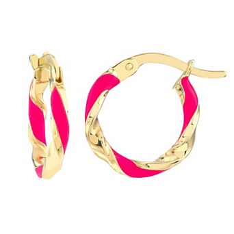 Color Romance 10 mm Enamel Twist Hoop Earrings