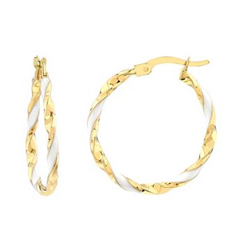 Color Romance 20 mm Enamel Twist Hoop Earrings
