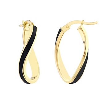 Color Romance 16.3 mm Enamel Oval Twist Hoop Earrings