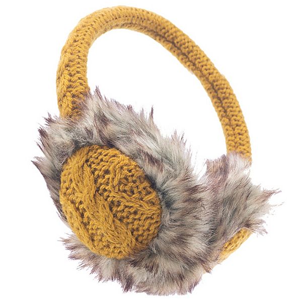 Cable knit adjustable earmuffs