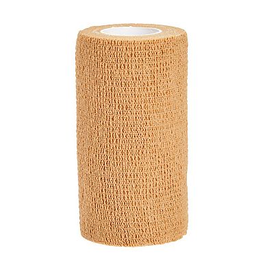 6-Rolls Tan Self Adhesive Bandage Wrap, Vet Tape, Medical Tape (4 In x 5 Yds)