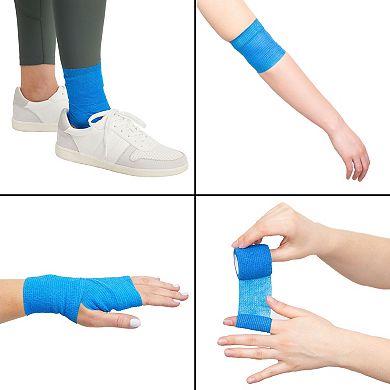 12 Rolls Self Adherent Bandage Wrap, 4 In Wide Cohesive Tape, 12 Colors, 5 Yards