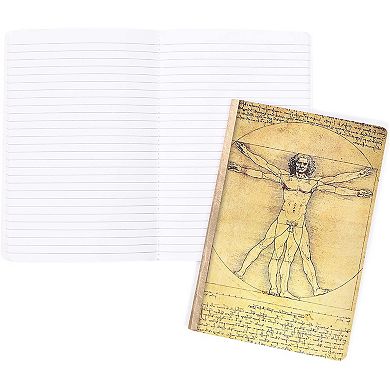 The Gifted Stationery Leonardo da Vinci Lined Journal Notebooks (Soft Cover, A5 Size, 6 Pack)