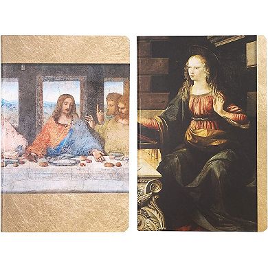 6 Pack A5 Leonardo da Vinci Soft Cover Travel Journals Lined Notebook, 8.25x5.5"