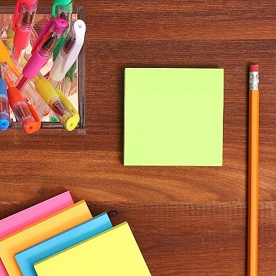 15Pcs Neon Assorted Colors Note Pads 3" x 3" 100 Sheet for School Office Home
