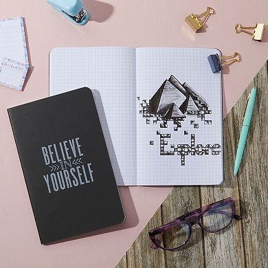 4x Soft Cover Graph Paper Grided Notebooks 80 pages Motivational Journals 5x8"