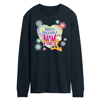 Men's Garfield Most Huggable Mom Long Sleeve Graphic Tee