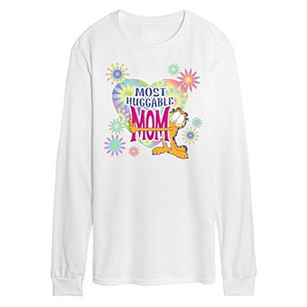 Men's Garfield Most Huggable Mom Long Sleeve Graphic Tee