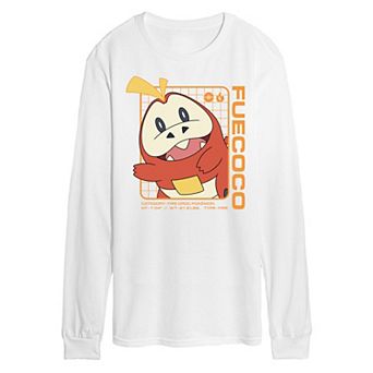 Men's Pokemon Fuecoco Stats Long Sleeve Graphic Tee