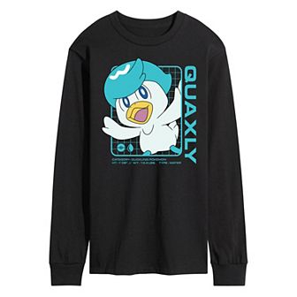 Men's Pokemon Quaxly Stats Long Sleeve Graphic Tee