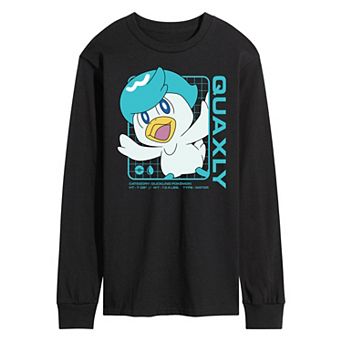 Men's Pokemon Quaxly Stats Long Sleeve Graphic Tee