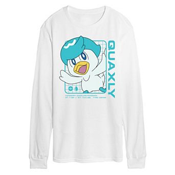 Men's Pokemon Quaxly Stats Long Sleeve Graphic Tee