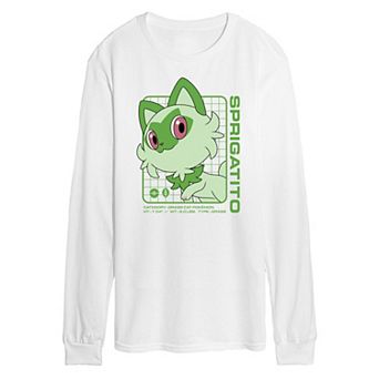 Men's Pokemon Sprigatito Stats Long Sleeve Graphic Tee