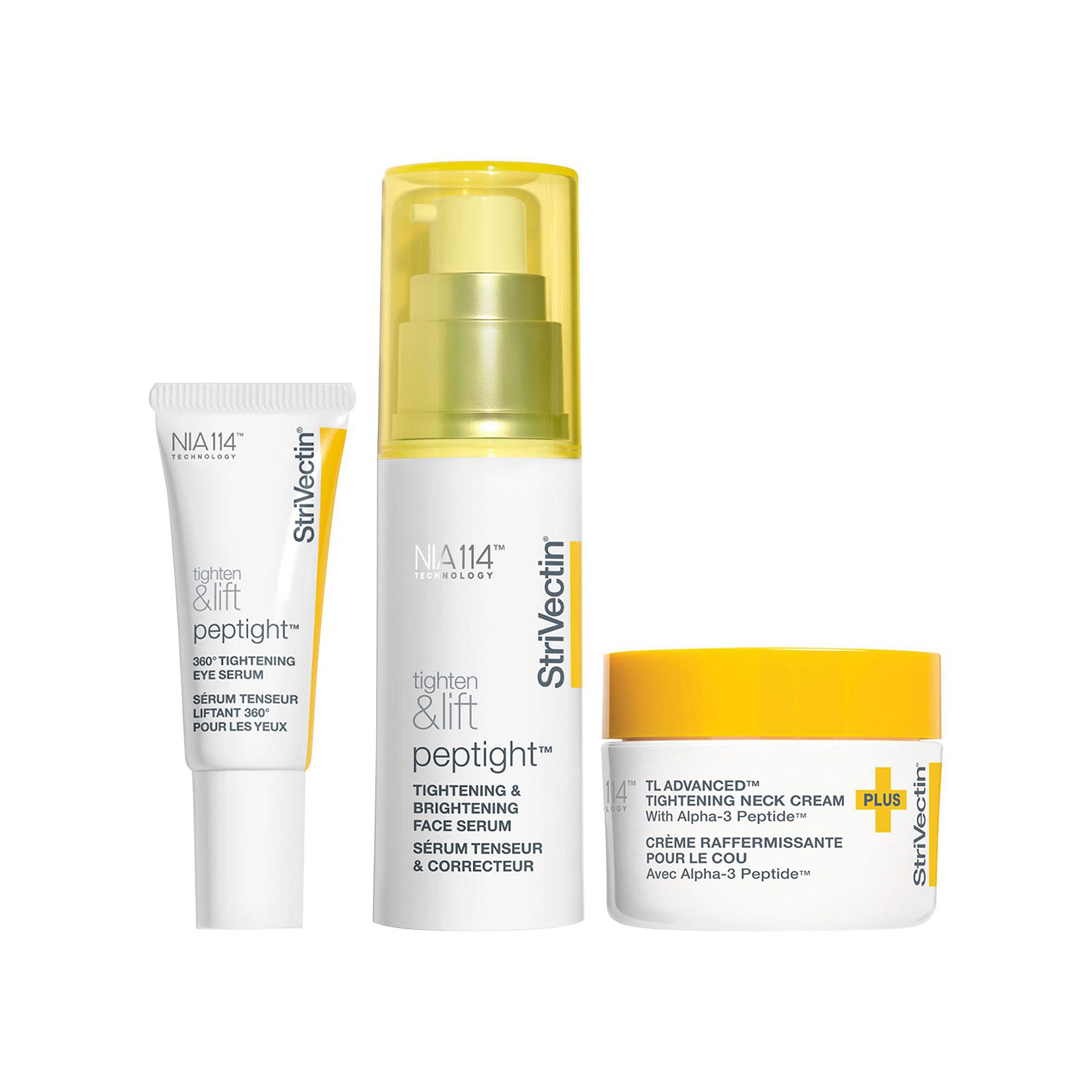 StriVectin Tighten & Light Power Starters Trio Kit for Face, Eye and Neck, 