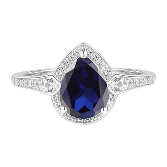 MASTERPIECE Sterling Silver Lab-Created Sapphire Ring