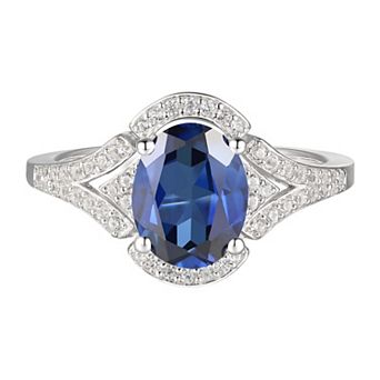 MASTERPIECE Sterling Silver Lab-Created Sapphire Ring