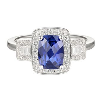 MASTERPIECE Sterling Silver Lab-Created Sapphire Ring