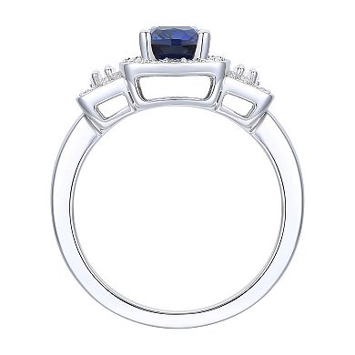 MASTERPIECE Sterling Silver Lab-Created Sapphire Ring