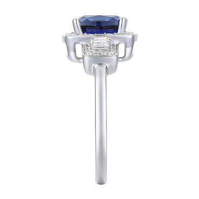 MASTERPIECE Sterling Silver Lab-Created Sapphire Ring