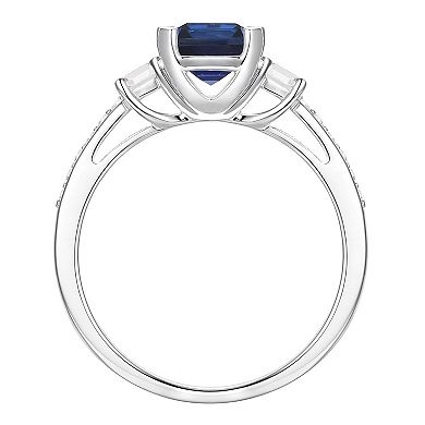 Stirling Silver Lab-Created Sapphire Ring