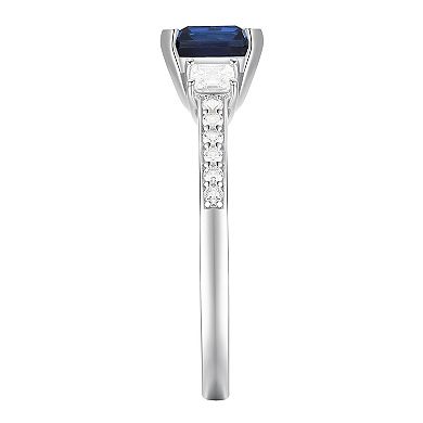 Stirling Silver Lab-Created Sapphire Ring