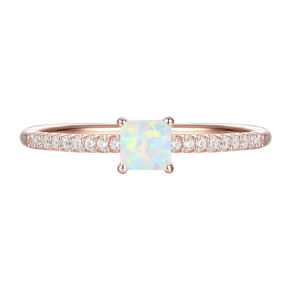 MASTERPIECE 14k Rose Gold Over Silver Lab-Created Opal, Lab-Created ...
