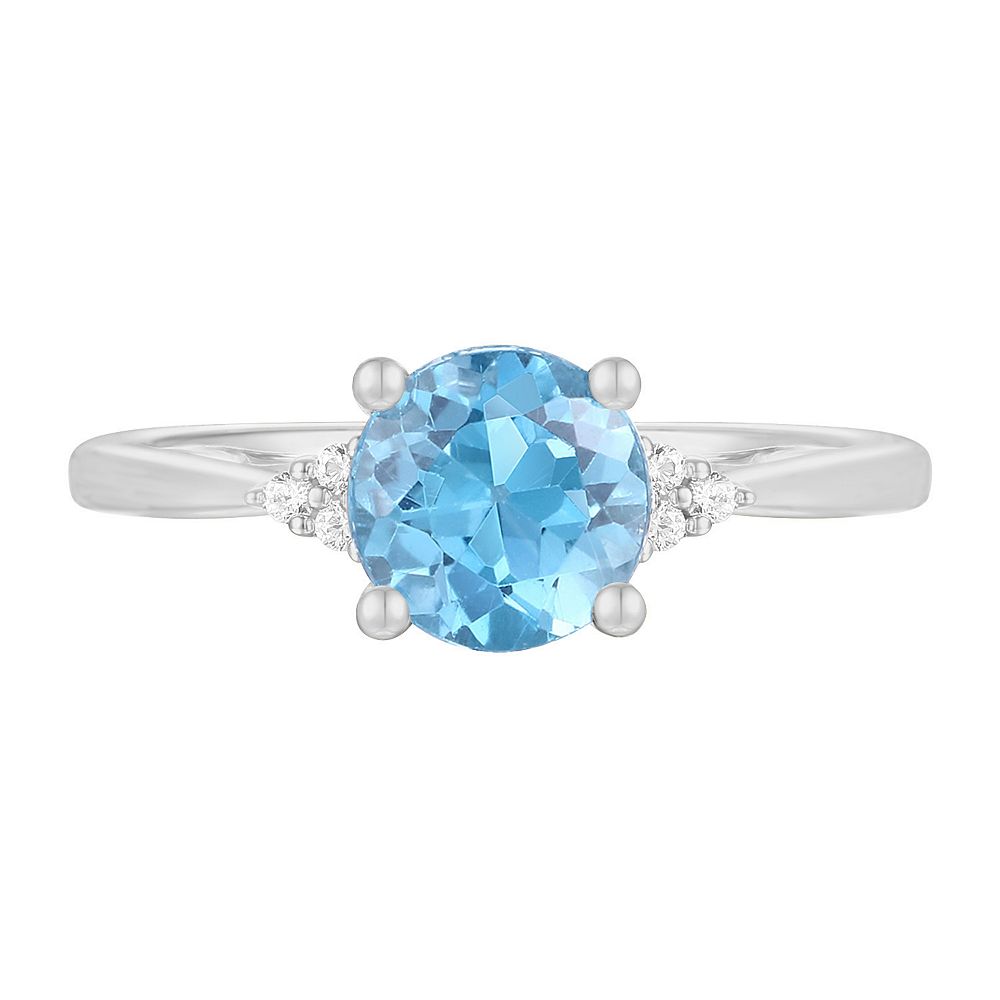 MASTERPIECE Sterling Silver Blue Topaz Solitaire Ring