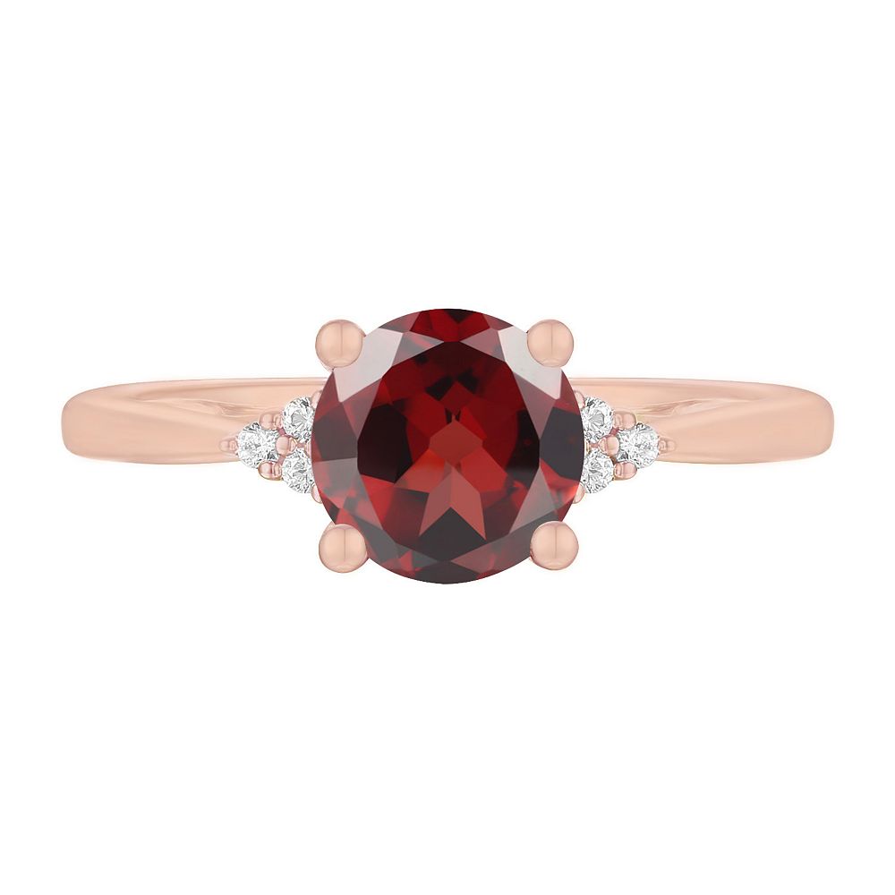 MASTERPIECE 14k Rose Gold Over Silver Garnet, Lab-Created White ...