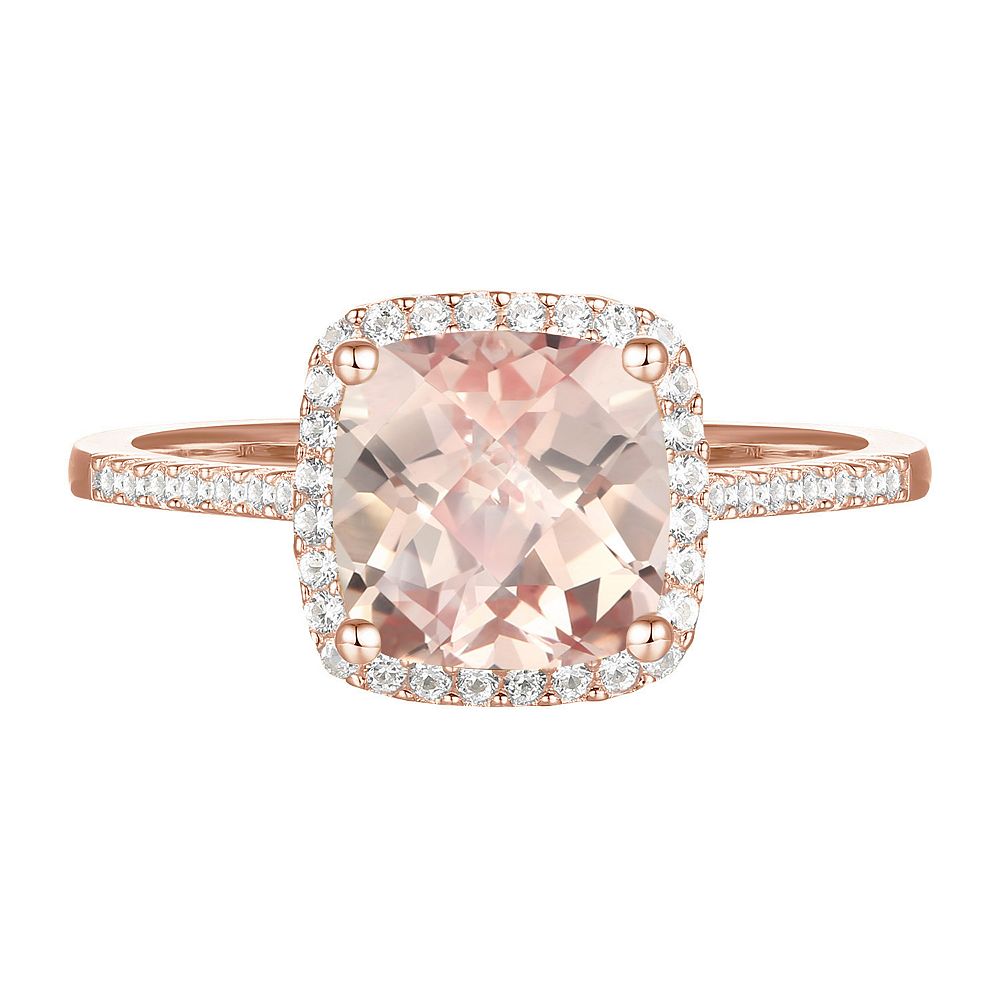 MASTERPIECE 14k Rose Gold Over Silver Lab-Created Morganite, Lab ...