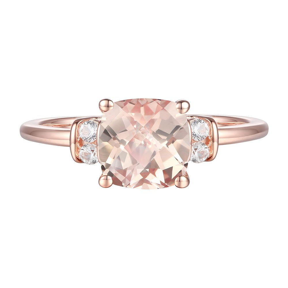 MASTERPIECE 14k Rose Gold Over Silver Lab-Created Morganite, Lab ...
