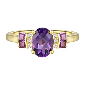 MASTERPIECE 14k Gold Over Silver Amethyst & Lab-Created White Sapphire Ring