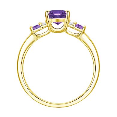MASTERPIECE 14k Gold Over Silver Amethyst & Lab-Created White Sapphire Ring