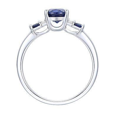 MASTERPIECE Sterling Silver Lab-Created Blue & White Sapphire Ring