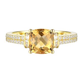 MASTERPIECE 14k Gold Over Citrine & Lab-Created White Sapphire Ring