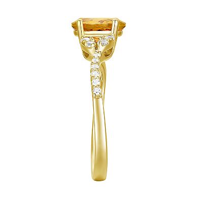 MASTERPIECE 14k Gold Over Silver Citrine & Lab-Created White Sapphire Ring