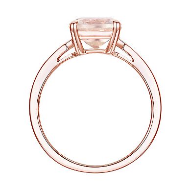 14k Rose Gold Over Silver Lab-Created Morganite & Lab-Created White Sapphire Ring