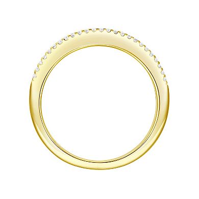 14k Gold Over Silver Lab-Created Ruby & White Sapphire Ring