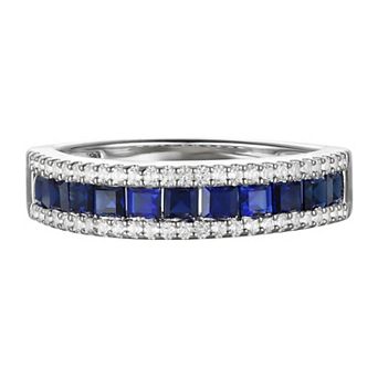 Sterling Silver Lab-Created Sapphire Ring