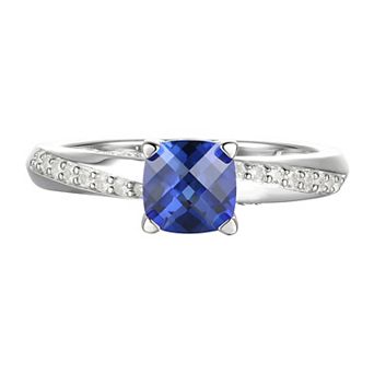 MASTERPIECE Sterling Silver Lab-Created Blue & White Sapphire Ring