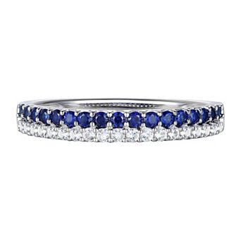 Sterling Silver Lab-Created Sapphire Ring