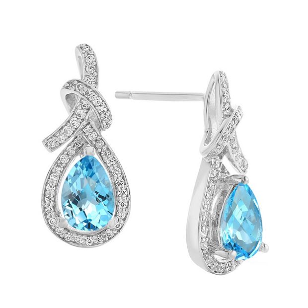 White sapphire hot sale earrings kohls