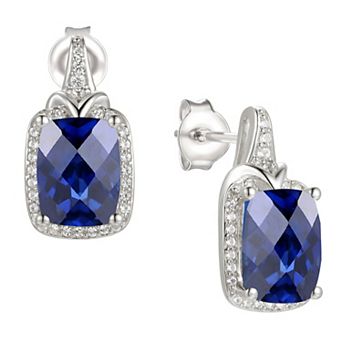 MASTERPIECE Sterling Silver Lab-Created Sapphire Stud Earrings