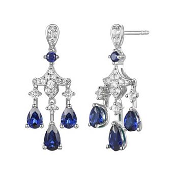 MASTERPIECE Sterling Silver Lab-Created Sapphire Drop Earrings