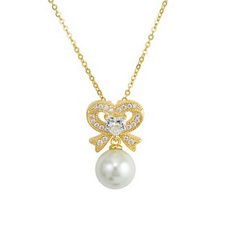 Argento Forte 14K Gold over Sterling Silver Bow Necklace