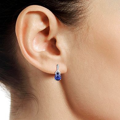 MASTERPIECE Sterling Silver Lab-Created Sapphire Stud Earrings