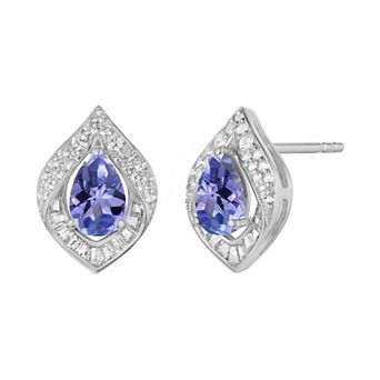Sterling Silver Tanzanite Earrings
