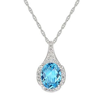 Sterling Silver Blue Topaz Pendant
